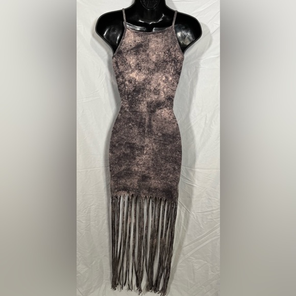 Privately privileged grey tiedye fringe dress - Picture 6 of 8
